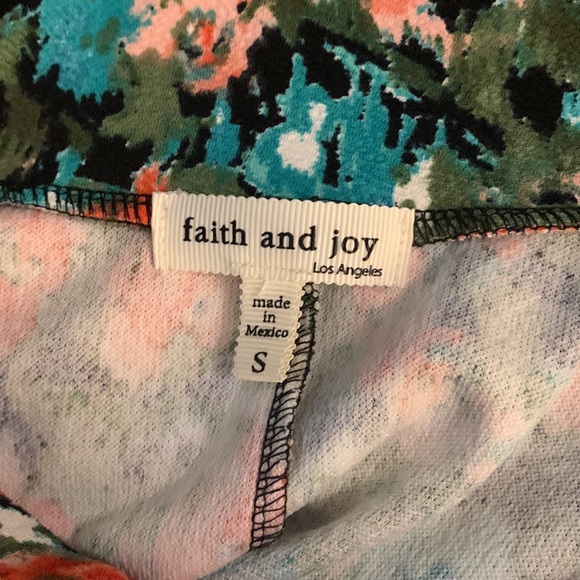 Faith and Joy Midi A-Line Skirt Red Rose Flowy Floral Sheer Panel Dress Skirt - Picture 4 of 6